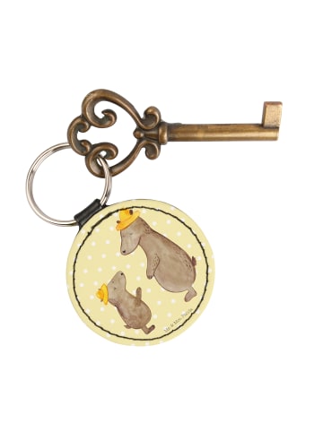 Mr. & Mrs. Panda Anhänger Bären mit Hut ohne Spruch in Gelb Pastell