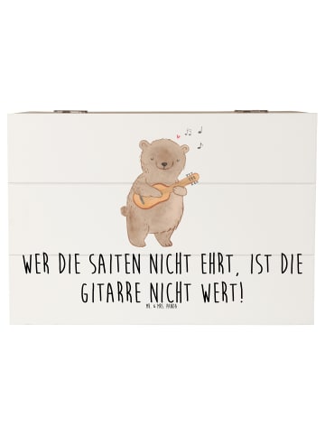 Mr. & Mrs. Panda Box Gitarre Wert mit Spruch in Weiß