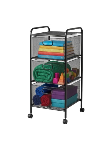 relaxdays Rollwagen in Schwarz - (B)33 x (H)63 x (T)31,5 cm
