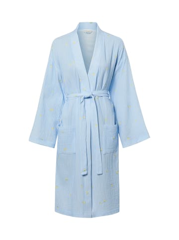 Marie Lund Morgenmantel in hellblau weiß