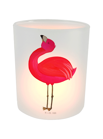 Mr. & Mrs. Panda Kerze Flamingo Stolz ohne Spruch in Transparent