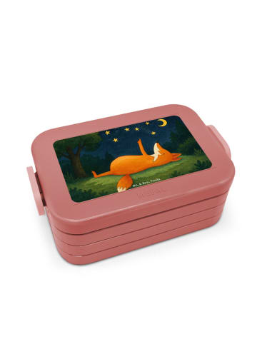 Mr. & Mrs. Panda Lunch Box Fuchs Sterne Design ohne Spruch in Rot Pastell
