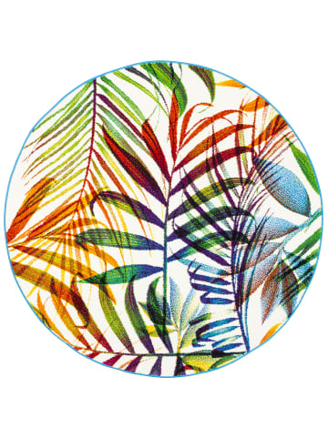 Pergamon Teppich Faro Tropical Zweige Rund in bunt
