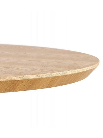 KADIMA DESIGN Esstisch Rund 60 cm Eschenholz Gusseisen | Modern Elegant in Beige-Weiß