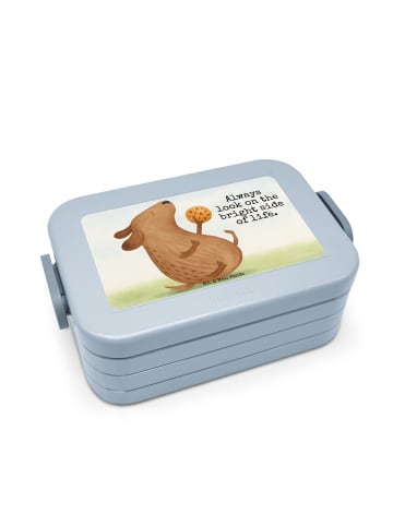 Mr. & Mrs. Panda Bentobox Hund Keks Design mit Spruch in Blau Pastell