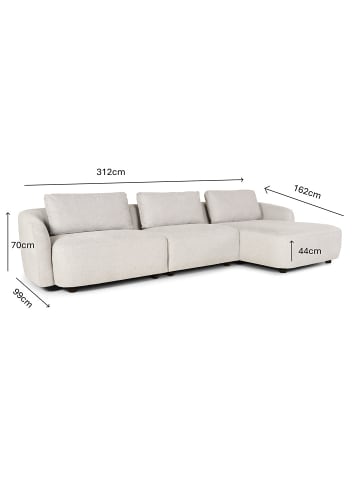 ebuy24 Sofa Bergen Beige 162 x 312 cm