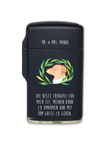 Mr. & Mrs. Panda Outdoor Feuerzeug Hund Blumen mit Spruch in Schwarz