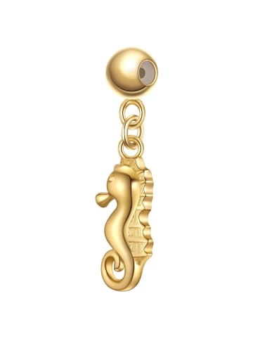 Glanzstücke München Charm Seepferdchen aus Sterling Silber in gelbgold