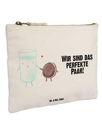 Mr. & Mrs. Panda Federtasche Milch Keks mit Spruch in Weiß