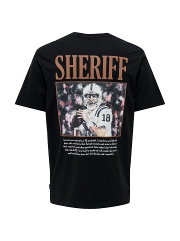 Only&Sons T-Shirt 'Celebrity Life NFL' in schwarz