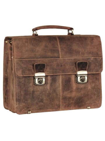 Greenburry Vintage XL Aktentasche Leder 40 cm in brown