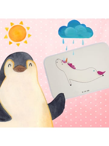 Mr. & Mrs. Panda Badezimmerteppich Einhorn Yoga ohne Spruch in Weiß