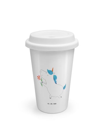 Mr. & Mrs. Panda To Go Becher Einhorn Blume ohne Spruch in Weiß