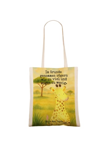 Mr. & Mrs. Panda Tragetasche Giraffe Zufrieden Design mit Spruch in Weiß