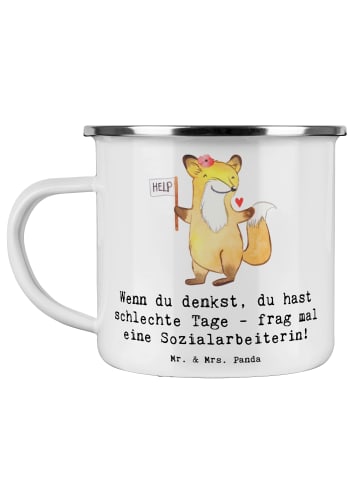 Mr. & Mrs. Panda Becher Emaille Sozialarbeiterin Stärketage mit ... in Weiß