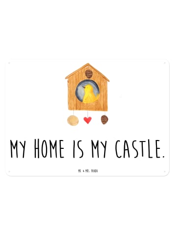 Mr. & Mrs. Panda Blechschild Mit Spruch Vogel Haus mit Spruch in Weiß