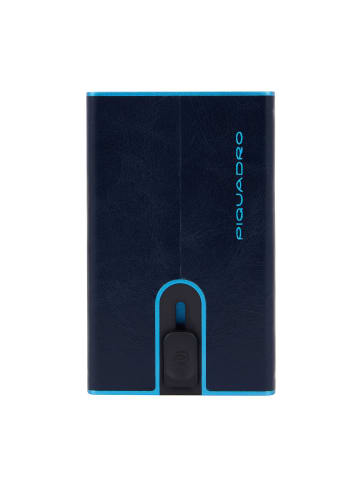 Piquadro Black Square Kreditkartenetui RFID Schutz Leder 6 cm in night blue
