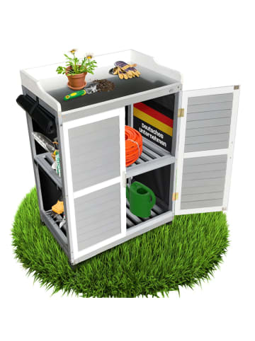 Coemo Gartenschrank Lola mit Arbeitsplatte in Grau