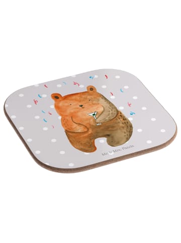 Mr. & Mrs. Panda Tischuntersetzer Bär Party ohne Spruch in Grau Pastell