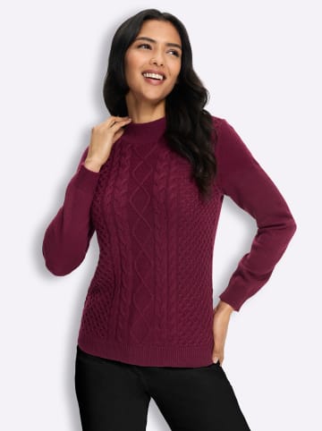 Sieh an! Stehkragen-Pullover in bordeaux
