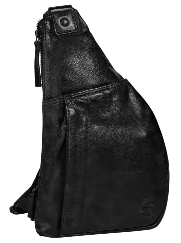SPIKES & SPARROW Crossover Bag echt Leder in schwarz