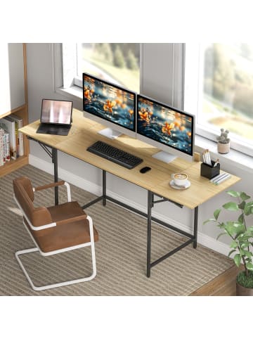 HOMCOM Schreibtisch in Eiche 170L x 58B x 78H cm