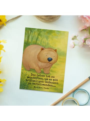 Mr. & Mrs. Panda Postkarte Wombat Design mit Spruch in Weiß
