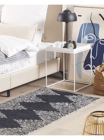 Beliani Kurzflor BATHINDA in Schwarz/Weiß - (W) 80 x (H) 1 x (L) 150 cm