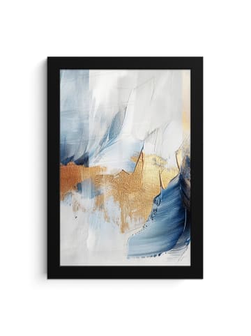 MuchoWow Poster mit Bilderrahmen Blau