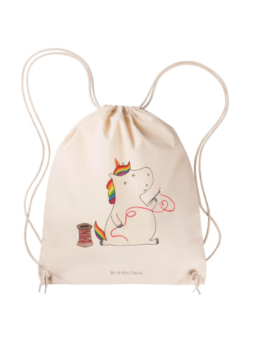 Mr. & Mrs. Panda Jutebeutel Einhorn Näherin ohne Spruch in Creme