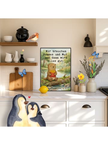 Mr. & Mrs. Panda Poster Otter Pommes Design mit Spruch in Weiß