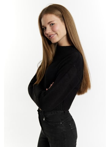 myMo Cropped Pullover in Schwarz