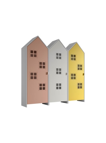 58 aufm Kessel REGALSCHRANK Set Kania 173x37x171 MDF Weiß /Bunt