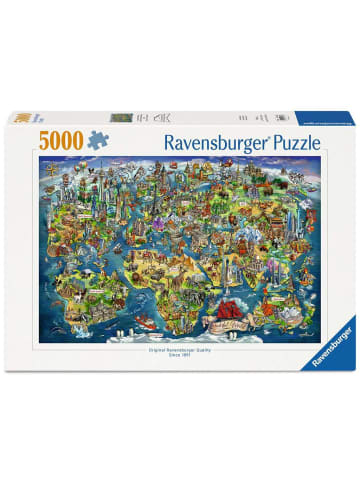 Ravensburger Ravensburger Puzzle 5.000 Teile Weltkarte mit Sehenswürdigkeiten in bunt