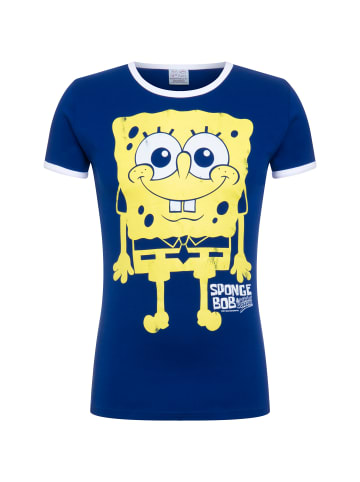 Logoshirt T-Shirt Spongebob Schwammkopf in blau-weiss