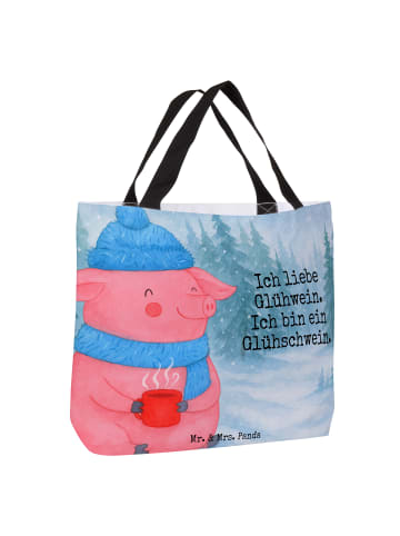 Mr. & Mrs. Panda Schultasche Schwein Glühwein Design mit Spruch in Weiß