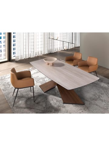 Angel Cerdá Esstisch 1175 in Sand/Walnuss – Ø220 x (H)75 cm