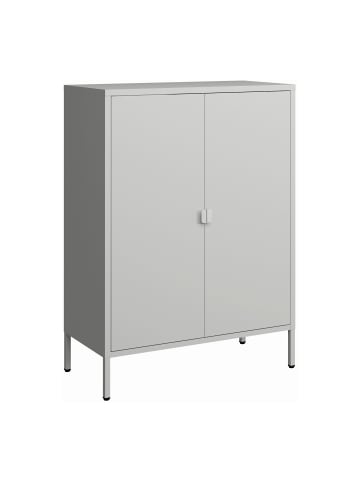 en.casa Aktenschrank Hailuoto in Grau (H)110cm (B)80cm