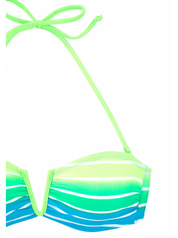 Venice Beach Bandeau-Bikini in türkis-gestreift