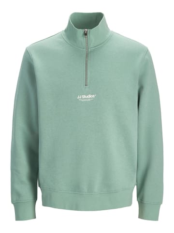 Jack & Jones Sweatshirt mit halbem Reißverschluss in Mineral Blue