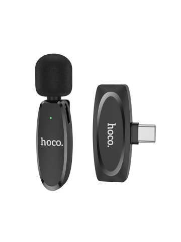 HOCO HOCO drahtloses Lavaliermikrofon für Typ C USB-C Anschluss in Schwarz