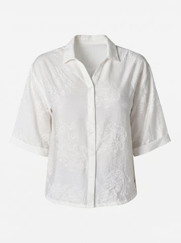 KOROSHI Damenhemd mit kurzen Ärmeln in weiß