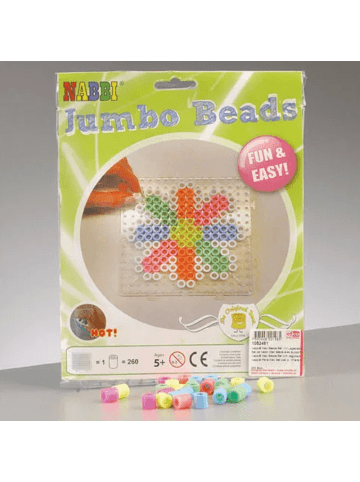 Nabbi Jumbo Beads -Bügelperlen, Stiftplatte, Ø 10mm 260 Stk.,Pastell Mix - ab 3 Jahren