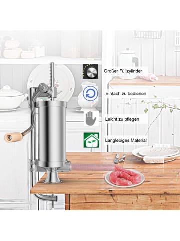 COSTWAY 3L Wurstfüller manuell in Silber