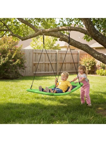 relaxdays Nestschaukel „gekrümmt“ in Grün – (B)150 x (T)80 cm