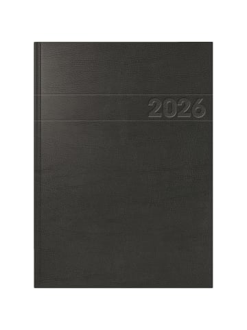 BRUNNEN Buchkalender 787 A4 1 Tag/Seite Schaumfolien-Einband schwarz 2026