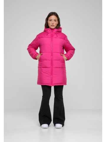 Urban Classics Urban Classics Damen Ladies Hooded Mixed Puffer Coat in hibiskuspink