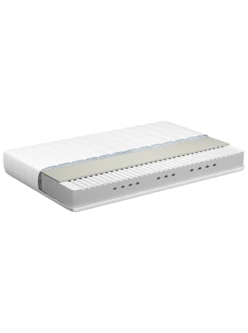 Beliani Matratze FLEX 7 PLUS in Weiß/Grau - (W) 140 x (H) 20 x (L) 200 cm H2/3 Mittel