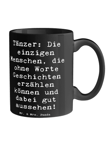 Mr. & Mrs. Panda Tasse Spruch Tanzen Geschichten mit Spruch in Schwarz