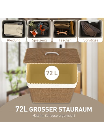 HOMCOM Wäschekorb-40L x 30B x 60H cm-Braun